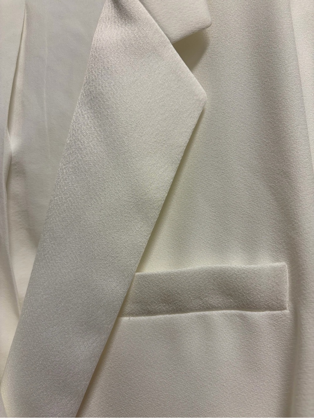 Diane Von Furstenberg White Crepe Button Blazer Women’s Size 16 Pockets - Picture 9 of 13